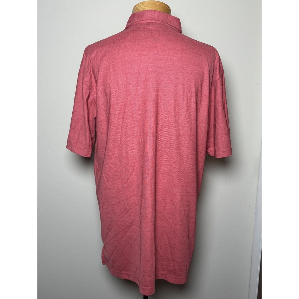 DUNNING GOLF Polo Shirt Mens 2XL XXL Red Coral Heathered Performance Stretch - Picture 2 of 6